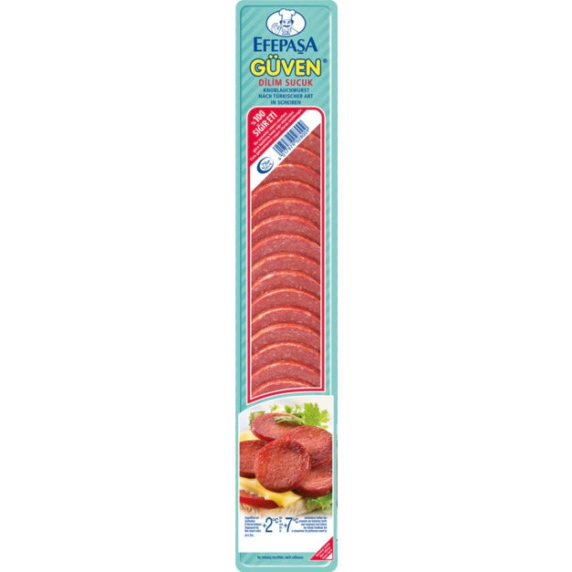 Efepasa Guven Dilim Sucuk 200g – Saucisse turque à l’ail tranchée