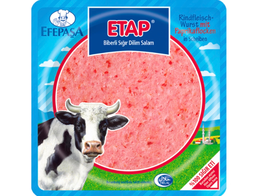 Efepasa Etap Dilim Biberli Dilim Salam 150g – Saucisse de volaille aux poivrons tranchée