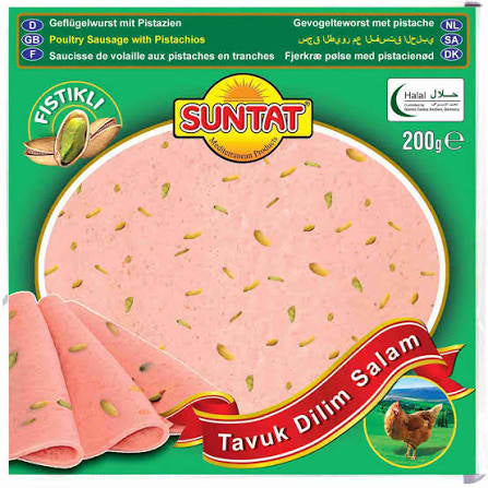 Suntat Dilim Tavuk Fıstıklı Salam 200g – Saucisse de volaille aux pistaches tranchée