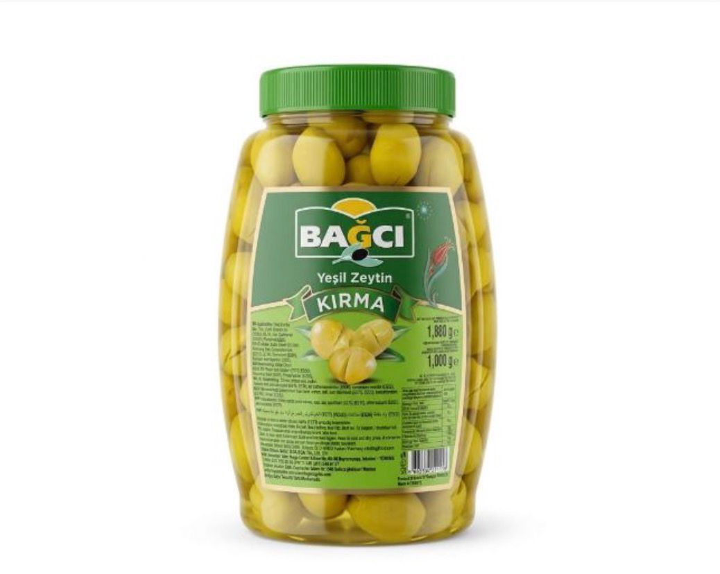 Bağcı Kırma Yeşil Zeytin PET 1kg – Olives vertes cassées