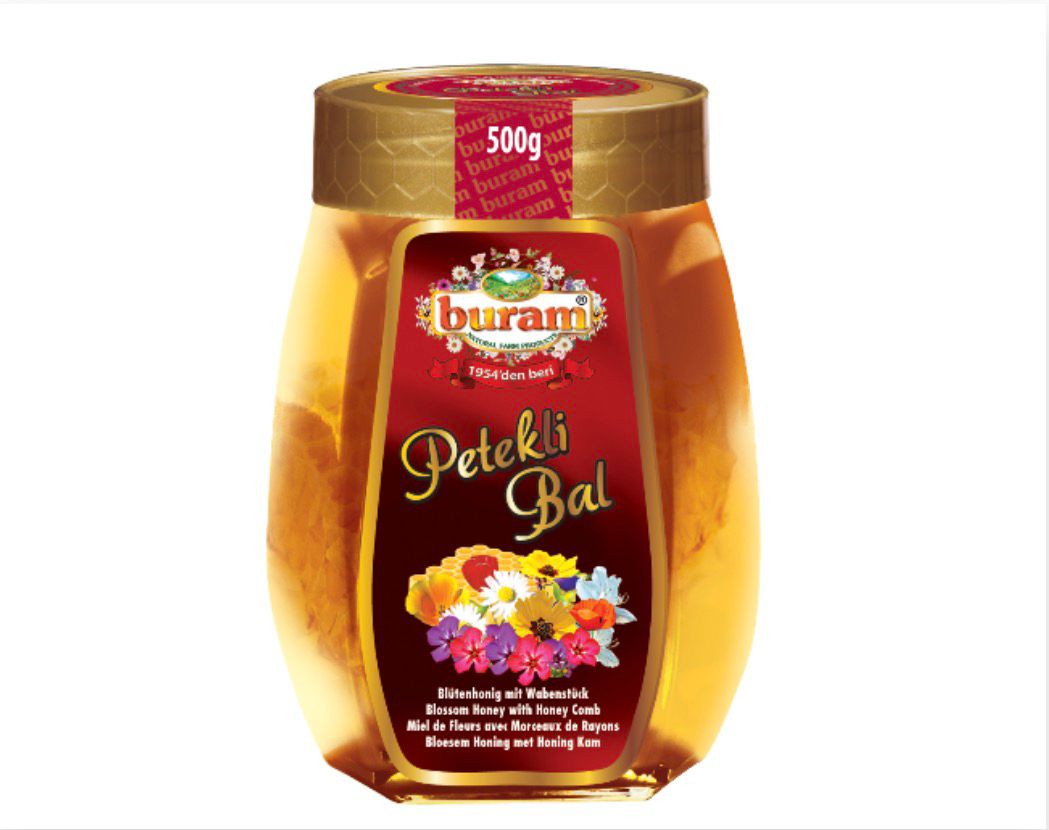 Buram Süzme Petekli Bal 500g – Miel avec rayon de cire